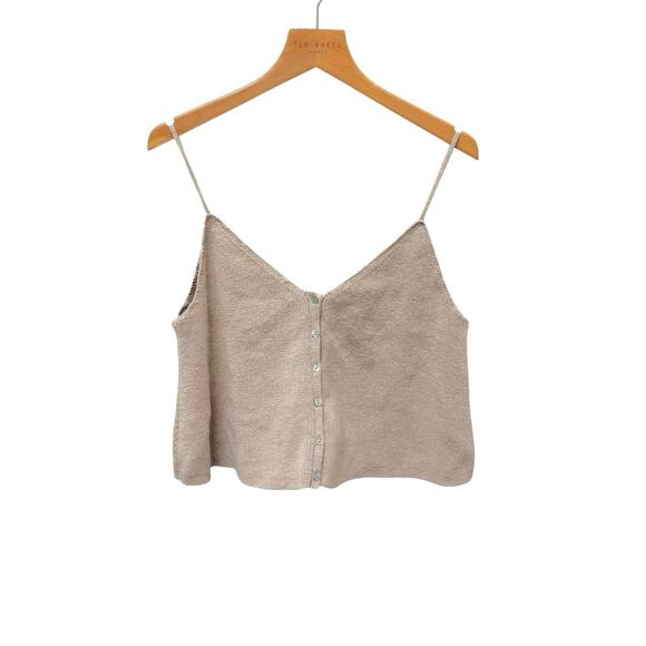 INTERMIX Felicity Button Front Cami Top Linen Blend Beige Women’s‎ Size Small - Picture 1 of 7